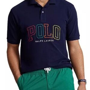 Ralph Lauren Men's Navy Polo Shirt Blue Multi Sz XXL Short Sleeve Collared